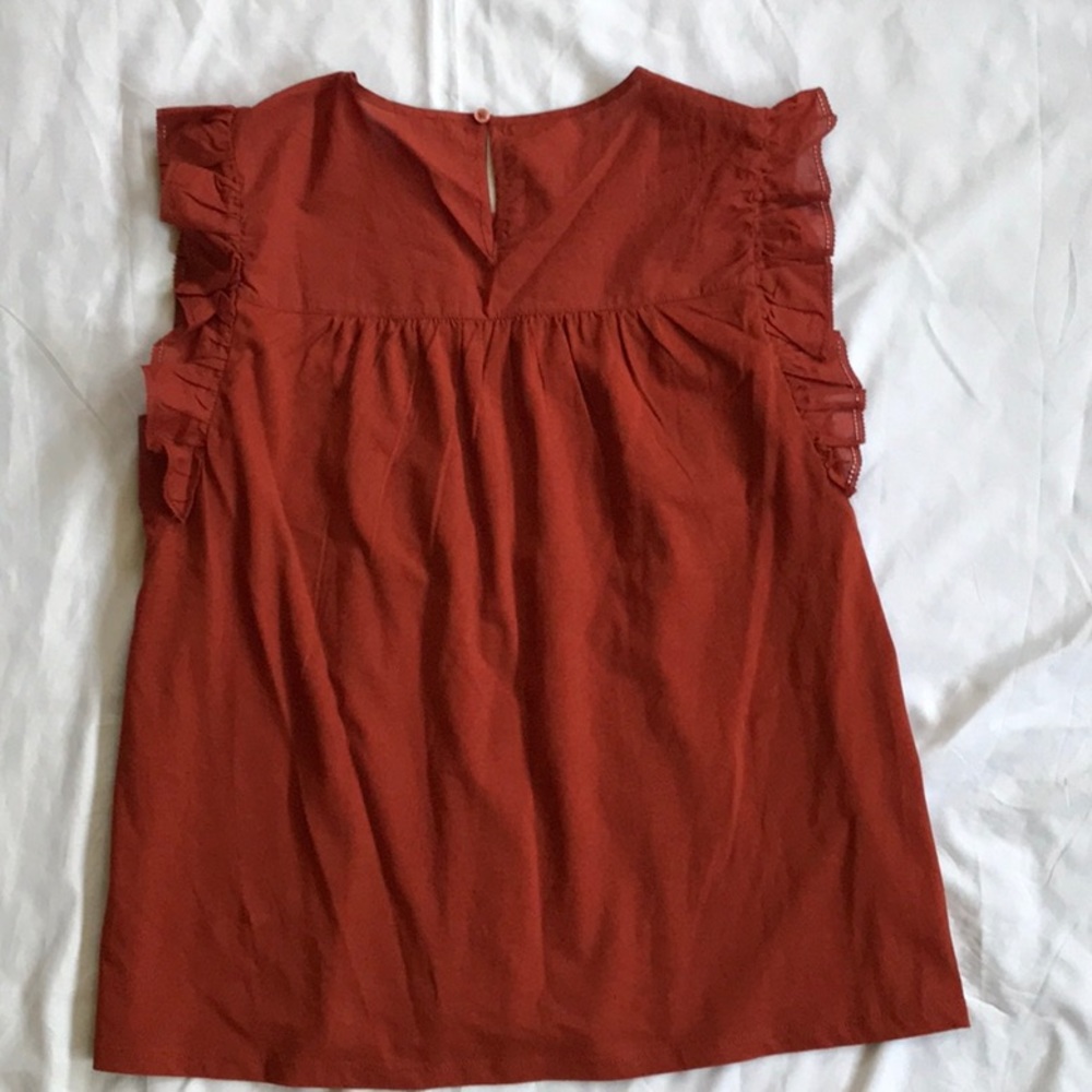 J. Crew Rust Ruffle Top - Picture 5 of 5